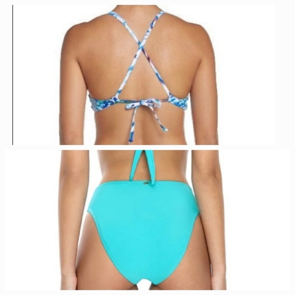 PilyQ Blue Bikini Swimsuit Set NWT sz M - Picture 4 of 13